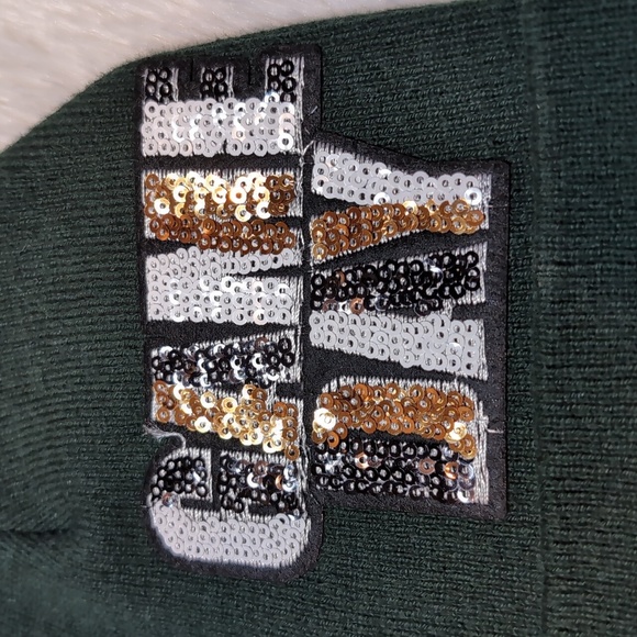 Green Bay Packer Winter Beanie Hat GAME DAY Sequins - Draft Ready - Picture 3 of 9